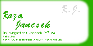 roza jancsek business card